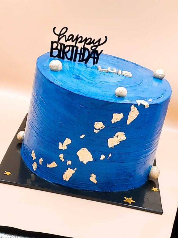 Rheds Indulgence | Cake for him | event bakery | Deep Blue Gold Leaf Cake - 10 | Boldin Website Developer