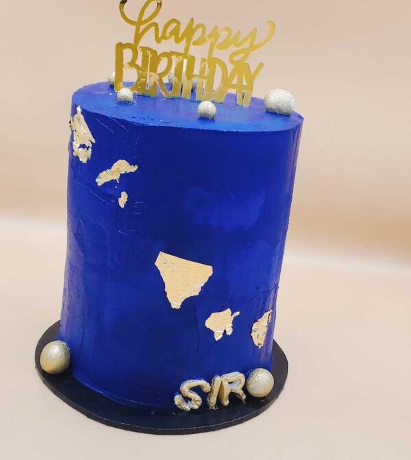 Rheds Indulgence | Cake for him | event bakery | Deep Blue Gold Leaf Cake - 6 | Boldin Website Developer