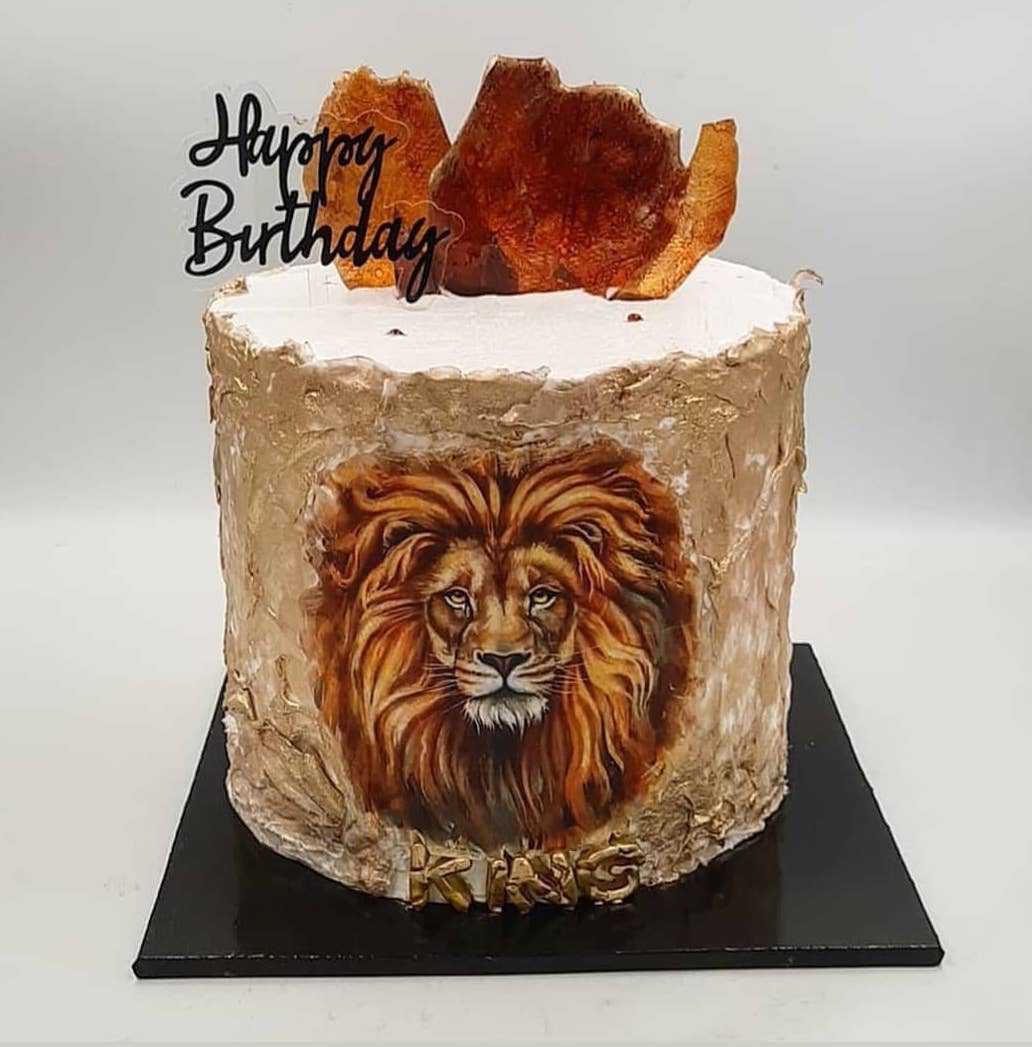 50 Lion Cake Design (Cake Idea) - October 2019 | Lion birthday, Birthday  cake for brother, Lion cakes