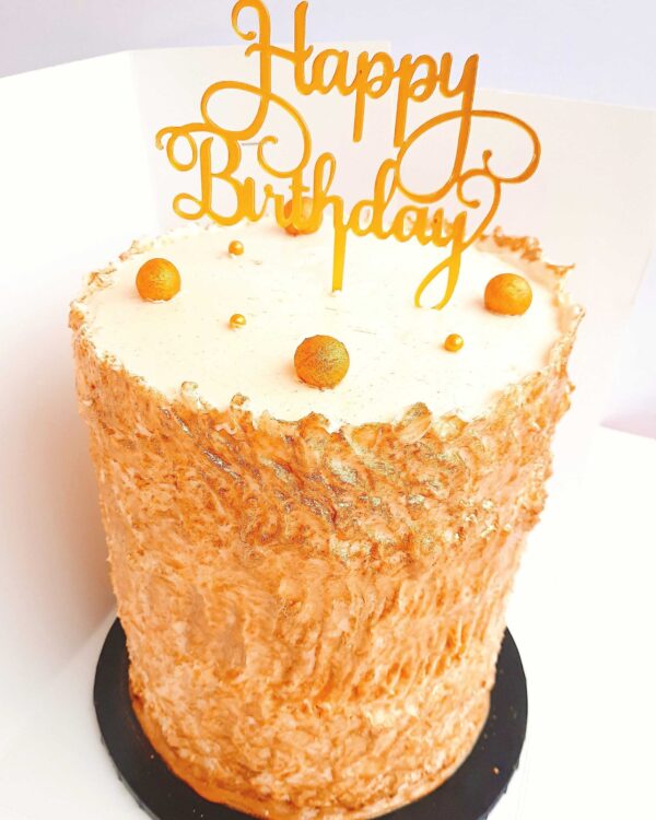 Rheds Indulgence | Gold Cake | kids baby event bakery | Textured Butter Cream Gold Cake | Boldin Website Developer