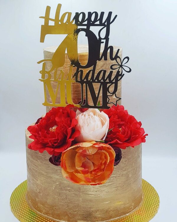 Rheds Indulgence | Gold Cake | kids baby event bakery | Two-Tiered Luxury Gold Cake
